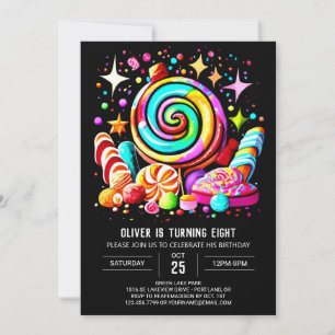 Magical Candyland Colorful Birthday Invitation