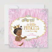 Magical Carriage Princess Baby Shower Pink Ethnic Invitation (Front)