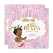 Magical Carriage Princess Baby Shower Pink Ethnic Invitation