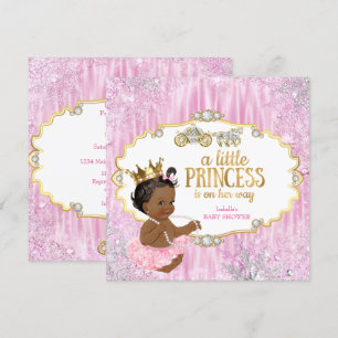 Magical Carriage Princess Baby Shower Pink Ethnic Invitation