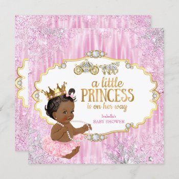 Magical Carriage Princess Baby Shower Pink Ethnic Invitation by VintageBabyShop at Zazzle