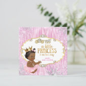 Magical Carriage Princess Baby Shower Pink Ethnic Invitation (Standing Front)