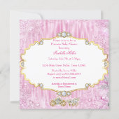 Magical Carriage Princess Baby Shower Pink Ethnic Invitation (Back)