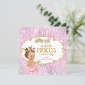 Magical Carriage Princess Baby Shower Pink Invitation (Standing Front)