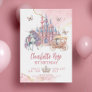 Magical Castle Unicorn Pink Princess 1st Birthday Invitation