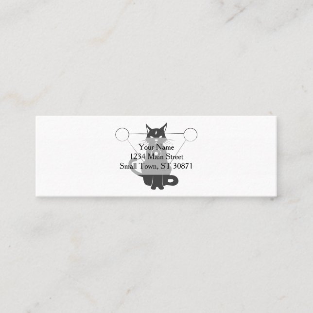 Magical cat silhouette - Choose background color Mini Business Card (Front)