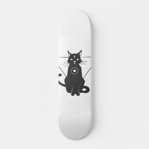 Magical cat silhouette _ Choose background color Skateboard