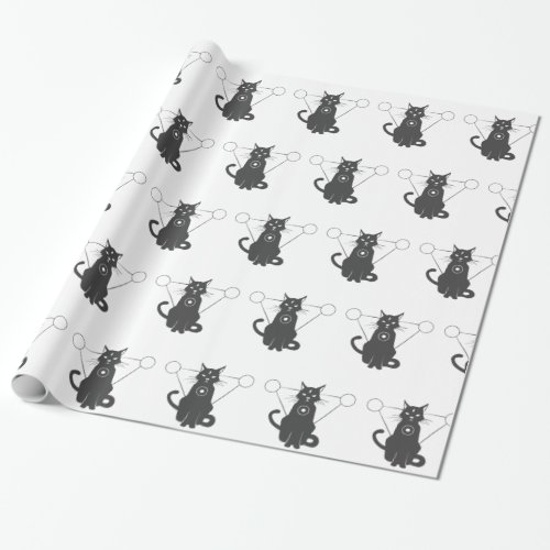 Magical cat silhouette _ Choose background color Wrapping Paper