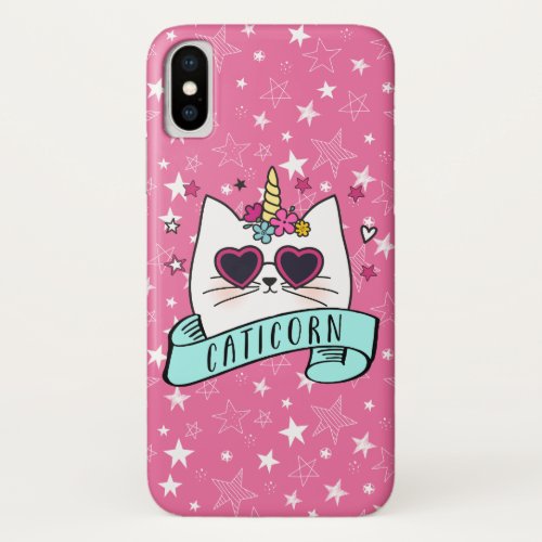 Magical Caticorn  Kawaii Cat Unicorn iPhone XS Case