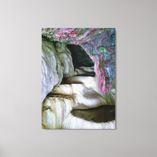 Magical cave unfiltered calcium and lime deposits canvas print