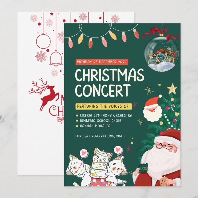 "Magical Celebration: Christmas Invitation Card  (Front/Back)