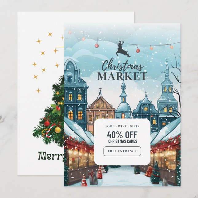 "Magical Celebration: Christmas Invitation Card (Front/Back)