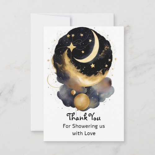 Magical Celestial Baby Shower Moon Stars Theme Thank You Card