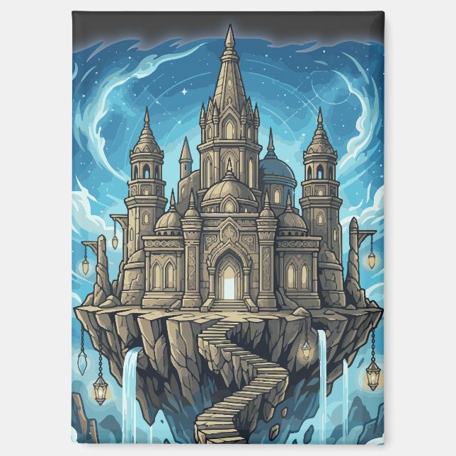 Magical Celestial Floating Castle In The Clouds Magnet (Front)
