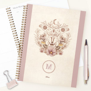 Magical Celestial Mushroom Moth Moon Boho Planner