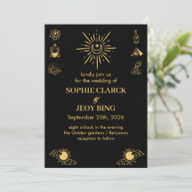 Magical Celestial Starry Night Black Wedding