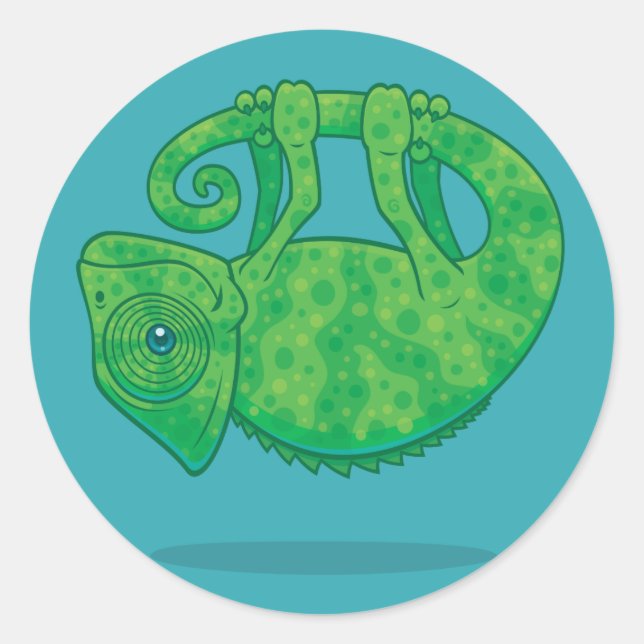 Magical Chameleon Classic Round Sticker (Front)