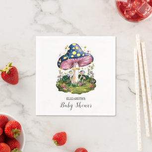 Magical Charming Mushroom Baby Shower Napkins