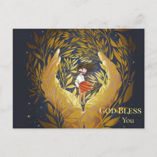 Magical childhood god bless you customisable postcard