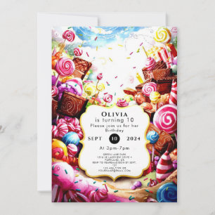 Magical Children's Candyland Birthday Invitation