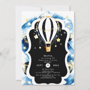 Magical Children's Hot Air Balloon Birthday Invitation