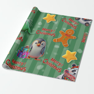 Magical Christmas: 3D Animal Friends Wrapping Paper