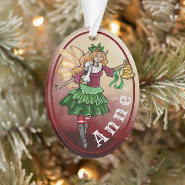 Magical Christmas Bell Fairy Custom Name Ornament (Tree)