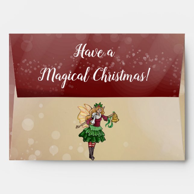Magical Christmas Bell Fairy Envelope (Back (Top Flap))