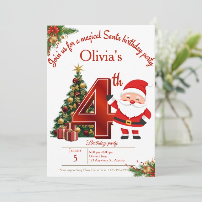 Magical Christmas Birthday Card for Girls (Standing Front)