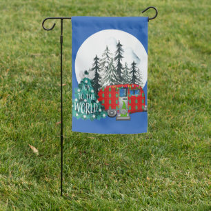 Magical Christmas Camper Garden Flag