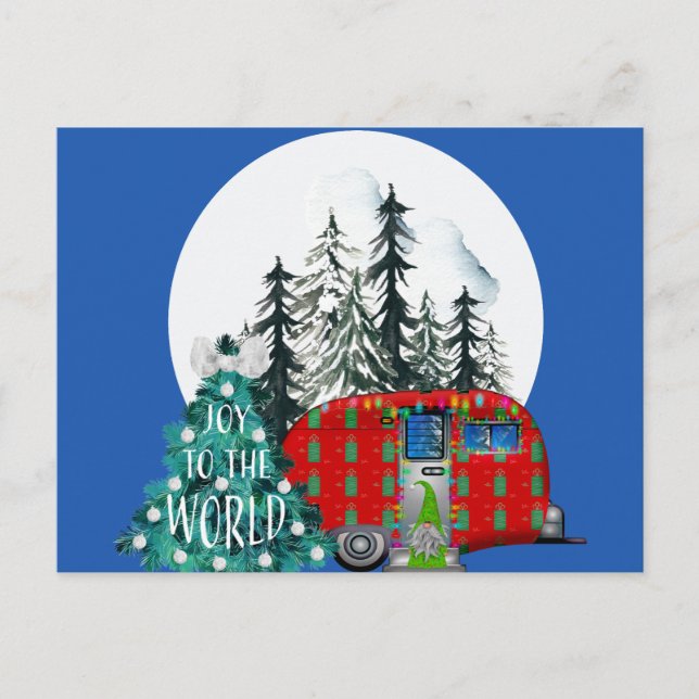 Magical Christmas Camper Postcard (Front)