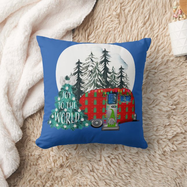 Magical Christmas Camper Throw Pillow (Blanket)