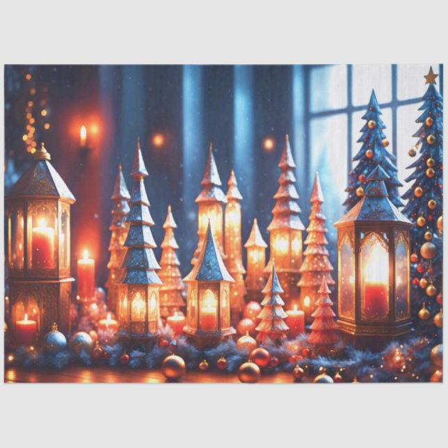 Magical Christmas Candles Tablescape Tissue Paper (Front)