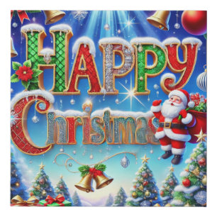 Magical Christmas Cheer: Festive Wall Art with Sa