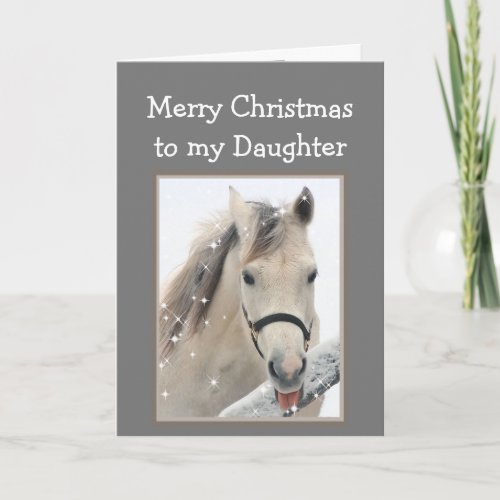 Magical Christmas Daughter Wishes Snow Horse Card