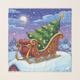 Magical Christmas Eve Sleigh Ride with Festive Scarf
