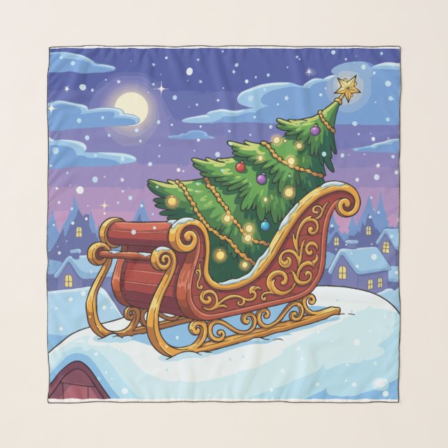Magical Christmas Eve Sleigh Ride with Festive  Scarf (Front)