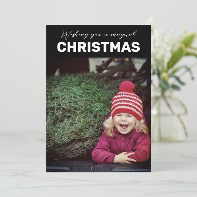 Magical Christmas Family Photo Holiday   Card (Standing Front)