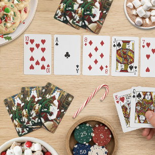 Magical Christmas Fantasy Santa Dragon Yule Cozy Poker Cards