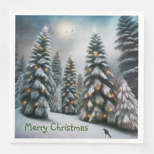 Magical Christmas Forest Paper Dinner Napkins