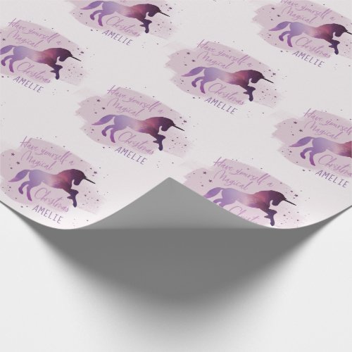 Magical Christmas galaxy unicorn Wrapping Paper
