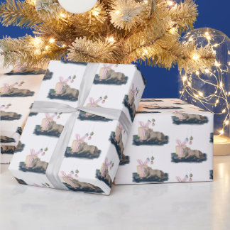 Magical Christmas gift paper with horse