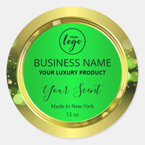 Magical Christmas Gold Green Logo Product Labels