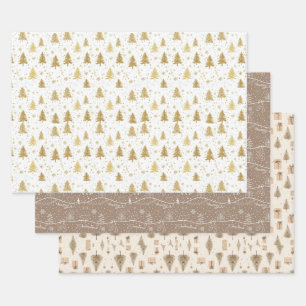 Magical Christmas Holiday Gifts Wrapping Paper Sheets