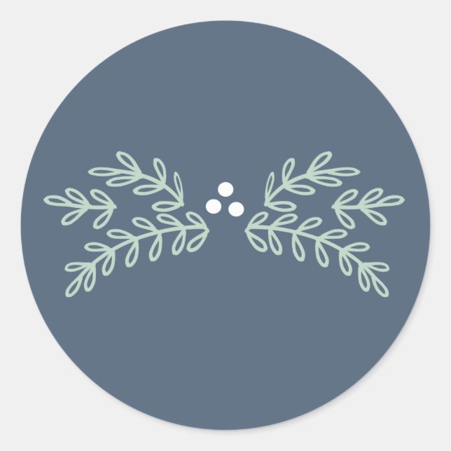 Magical Christmas Mistletoe ID441 Classic Round Sticker (Front)