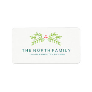 Magical Christmas Mistletoe Teal ID441 Label