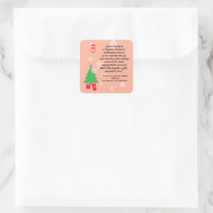 Magical Christmas Party Invitation Elegant Holid Square Sticker