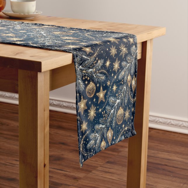 Magical Christmas Pattern Short Table Runner (In Situ)