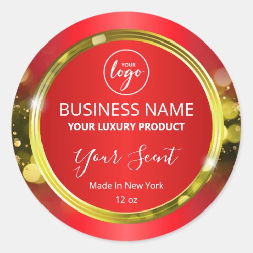 Magical Christmas Red Gold Logo Product Labels