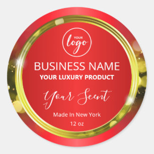 Magical Christmas Red Gold Logo Product Labels